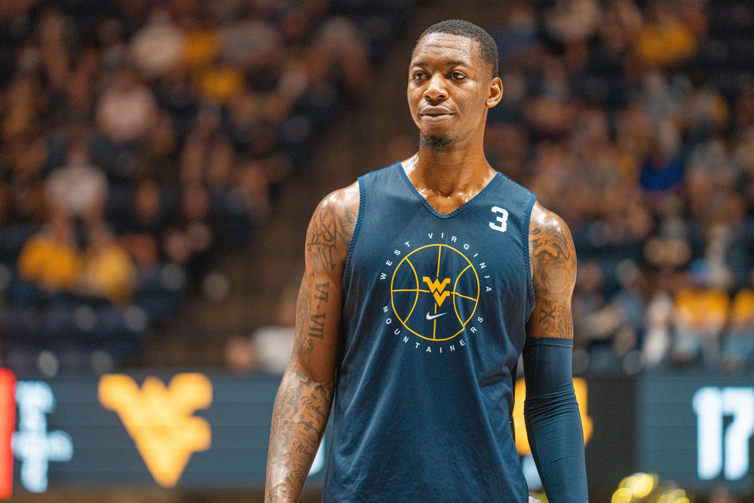WVU MEN'S BASKETBALL NOTEBOOK: Gabe Osabuohien flashes improved game at Gold-Blue Debut